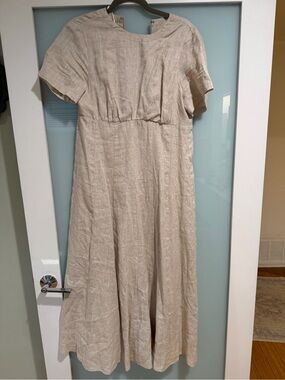 Dissh Beige Linen Midi Dress